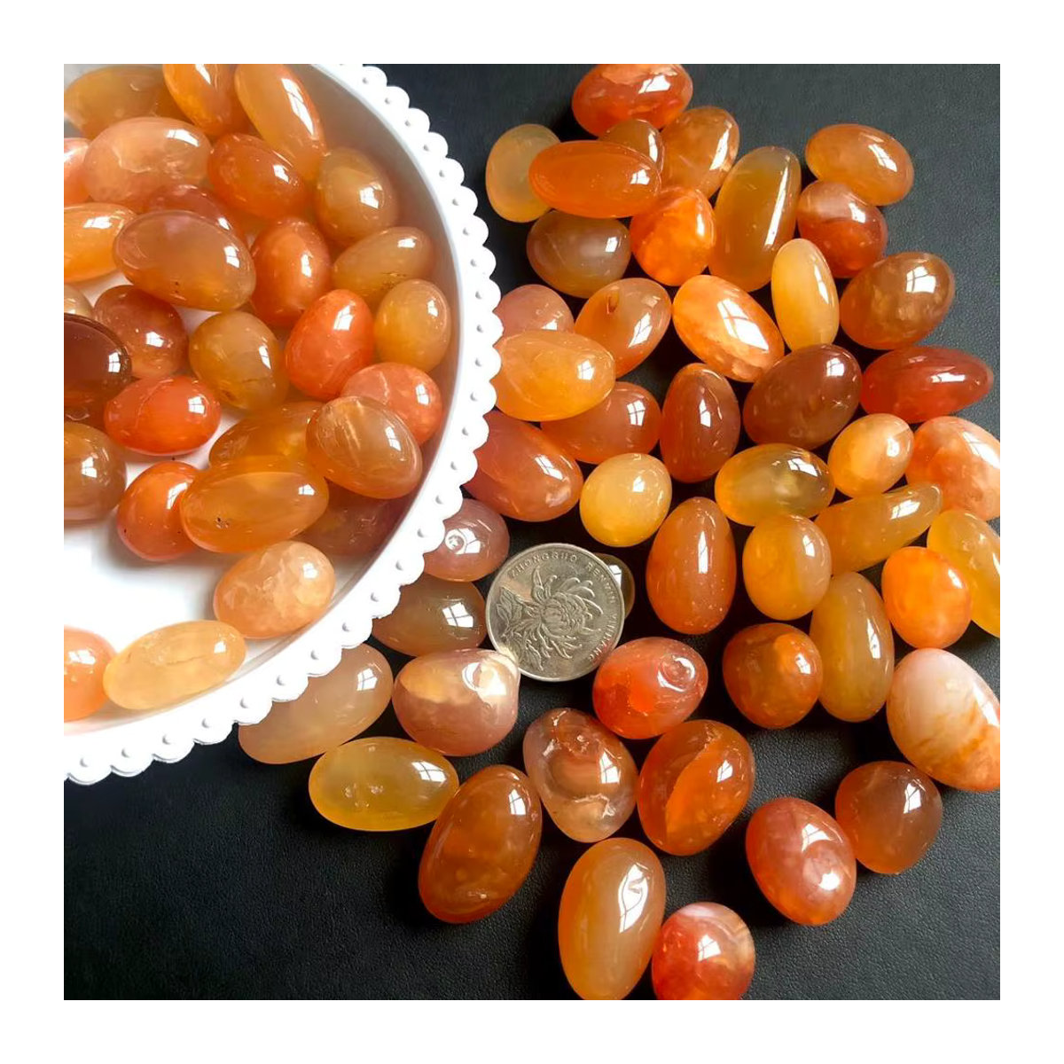 Natürliche Karneol Steine von Sisterstone in Orange als Achat Quarz Kristall zur Heilung und Entmagnetisierung - Bild 5