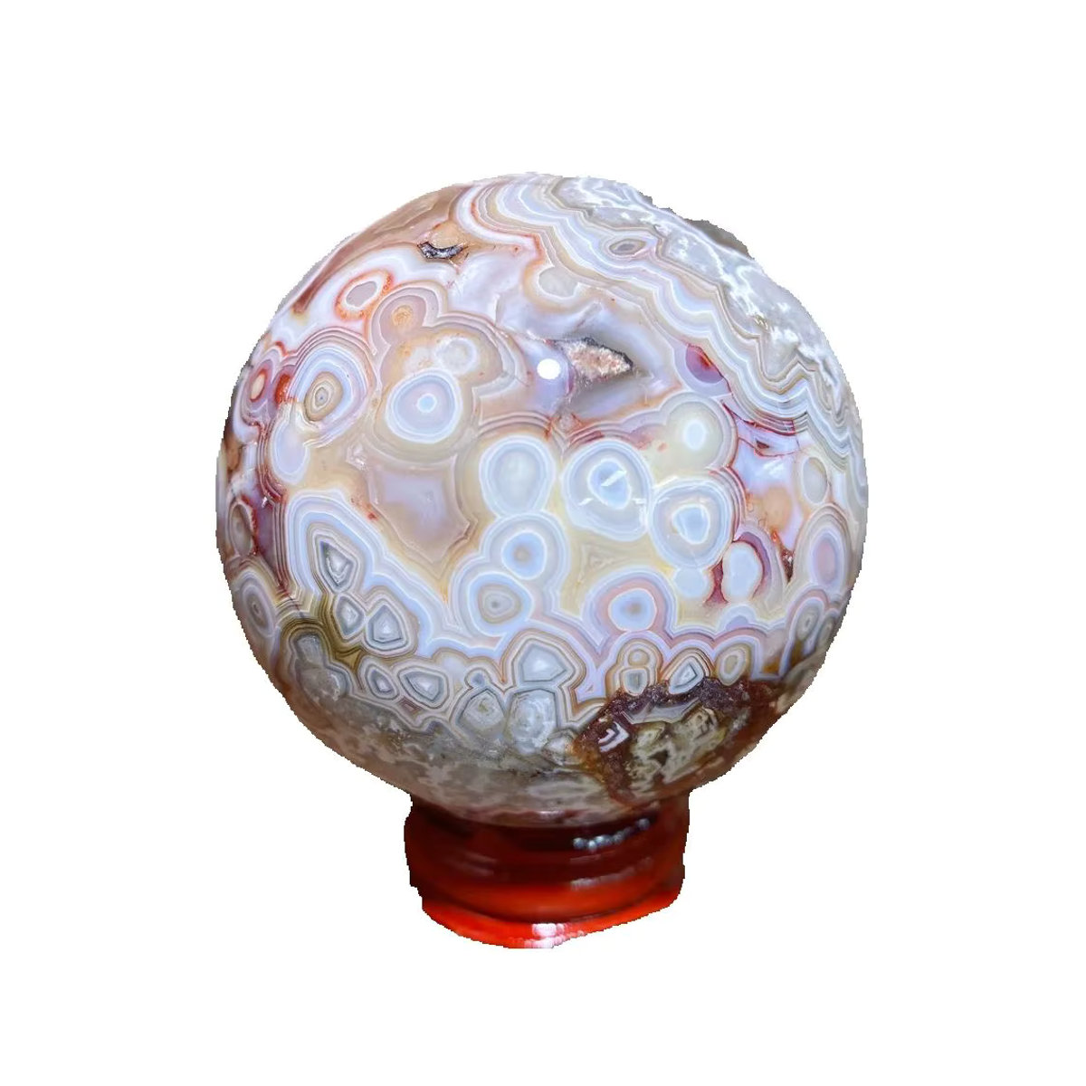 Natürliche mexikanische Achat-Kugel von Nice Crystal Store in Mehrfarbig für Meditation und Dekoration - Bild 1