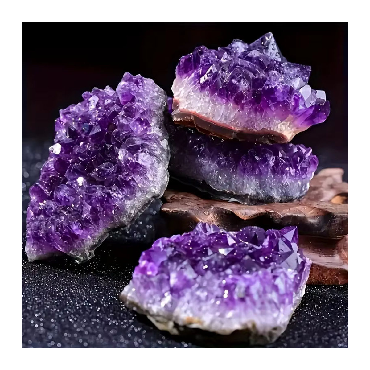 Natürlicher Amethyst-Cluster Kristallstein in Lila von CrystalHola als Bohemian Dekoration - Bild 5