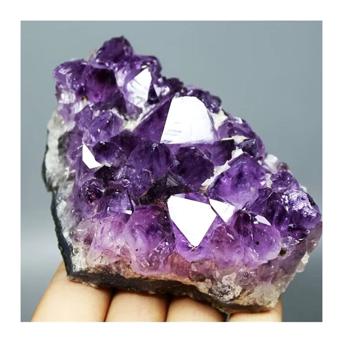 Natürlicher Amethyst-Cluster Kristallstein in Lila von CrystalHola als Bohemian Dekoration - Bild 6