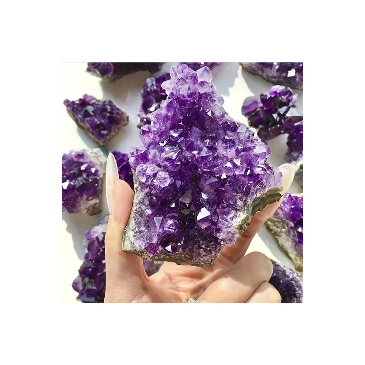 Natürlicher Amethyst-Cluster Kristallstein in Lila von CrystalHola als Bohemian Dekoration - Bild 7