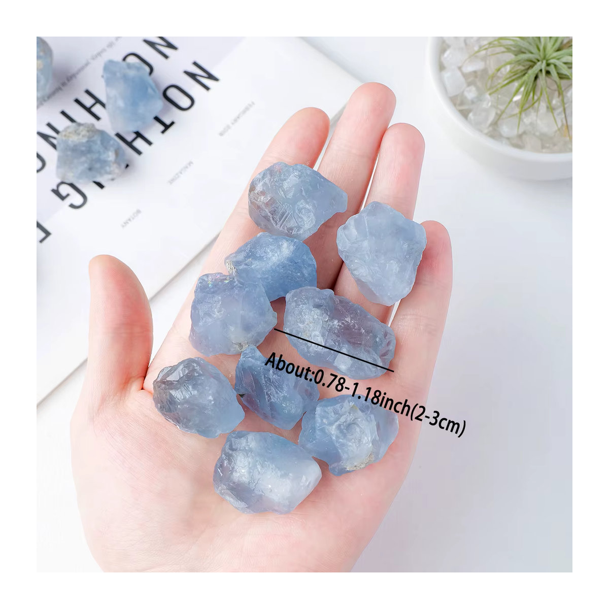 Natürlicher Celestin-Rohstein in Blau als Dekoration und für die Aromatherapie - Bild 2