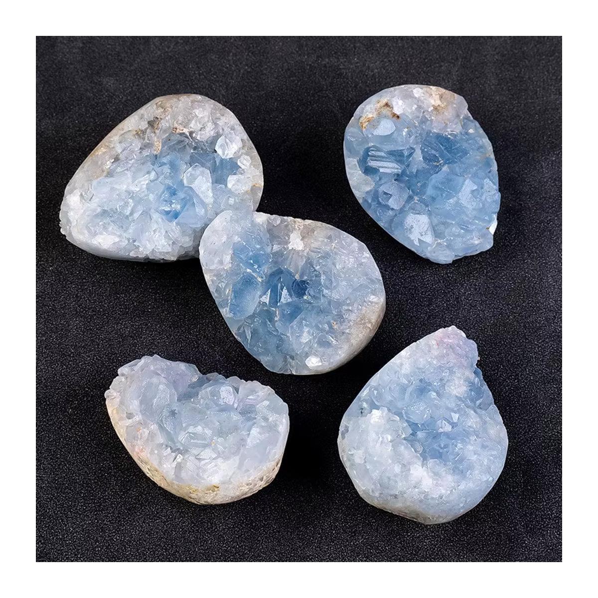 Natürlicher Celestine-Kristallcluster in Blau als unregelmäßige Mineralprobe für deine Dekoration und Meditation - Bild 5