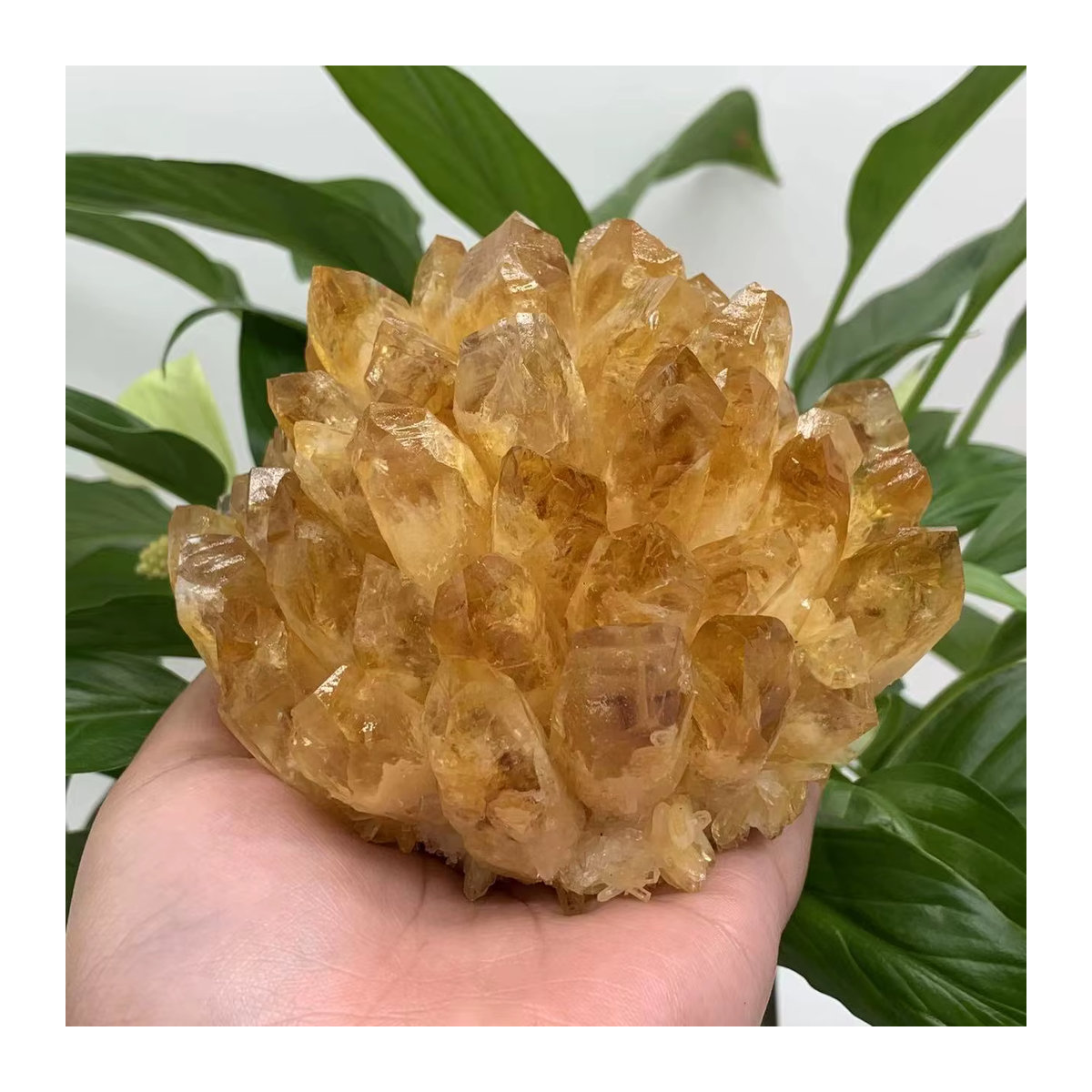 Natürlicher Citrin-Quarzstein als Kristall-Cluster von TAIHESJ in Gelb, 650 g - Bild 2