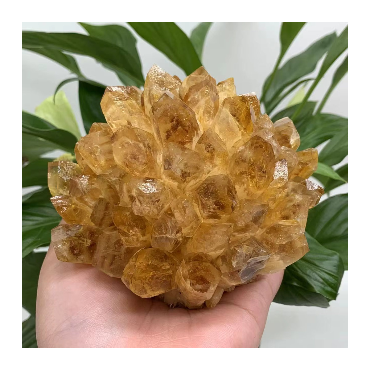 Natürlicher Citrin-Quarzstein als Kristall-Cluster von TAIHESJ in Gelb, 650 g - Bild 3