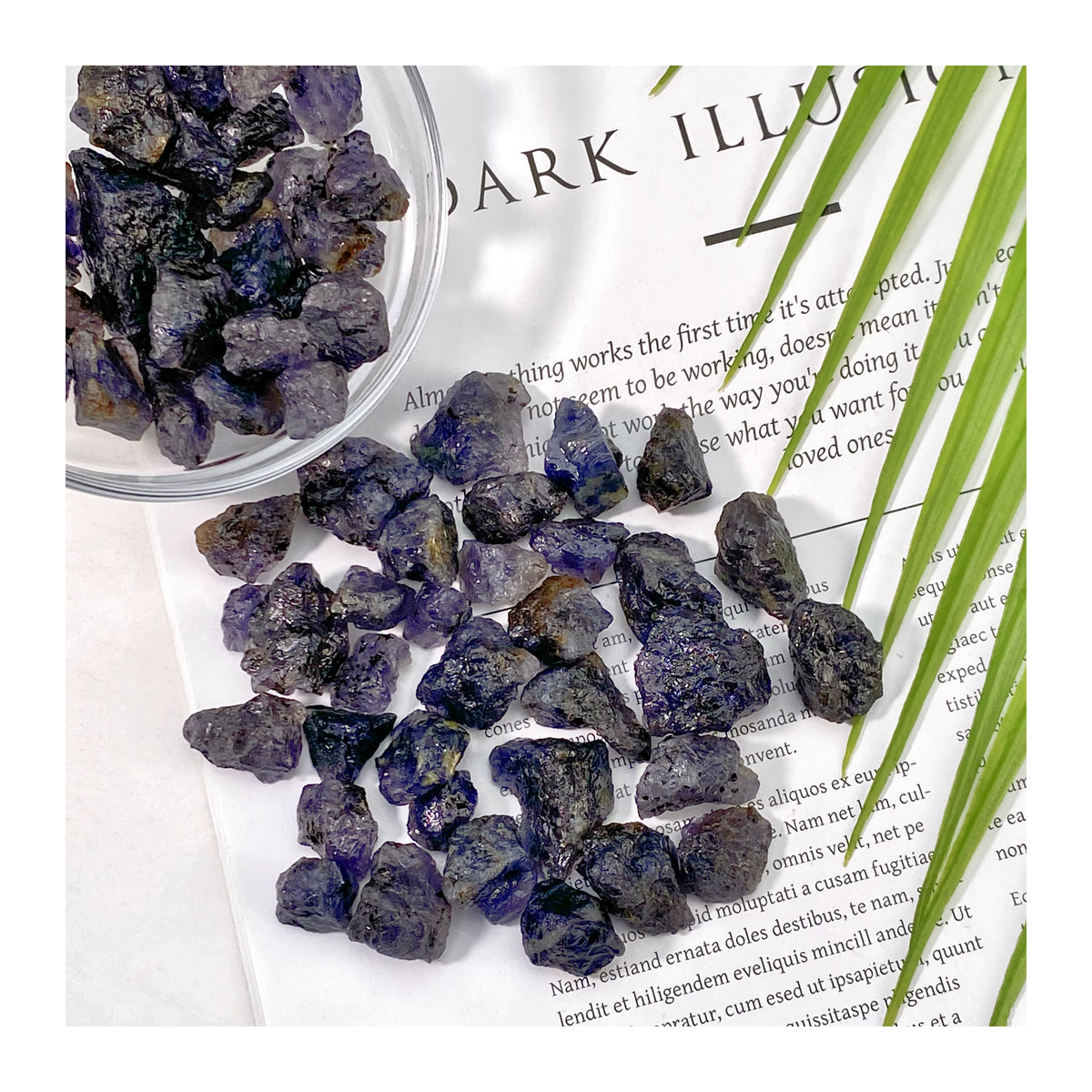 Natürlicher Iolith-Rohstein als Dekoration in Blau und Lila, 50 g - Bild 3