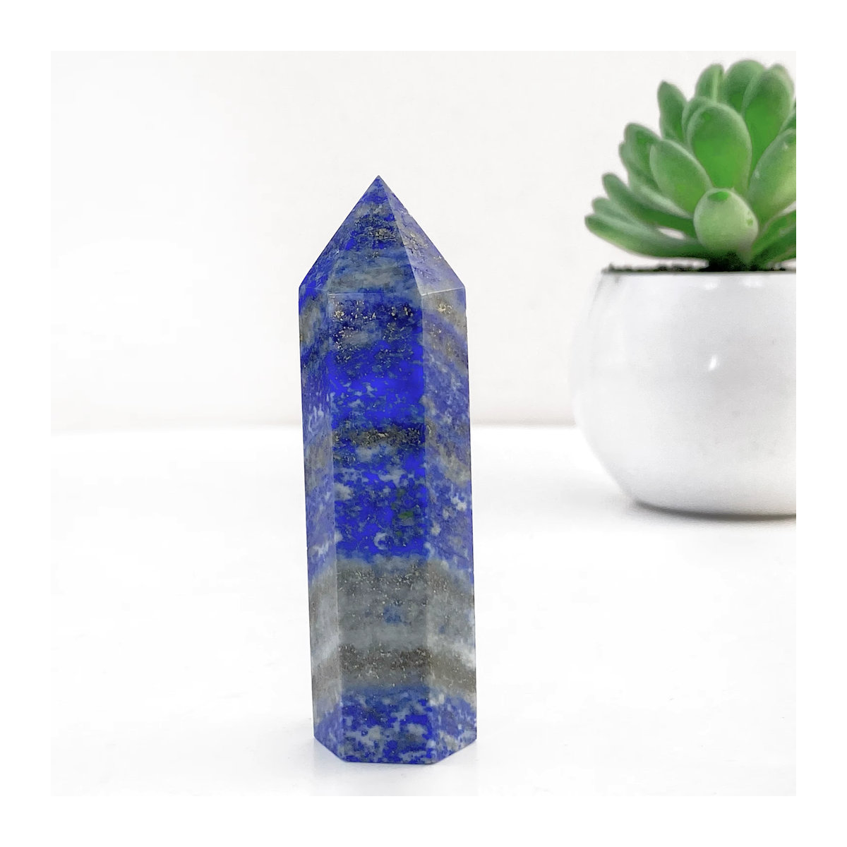 Natürlicher Lapislazuli Kristall als dekorativer Rohstein in Blau - Bild 4