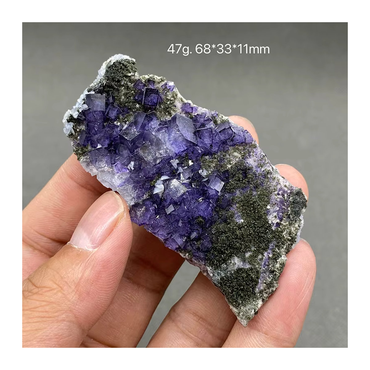 Natürlicher Leigangxian-Fluorit-Rohstein von TEGSTGKW in Blau und Lila als Mineralprobe - Bild 2