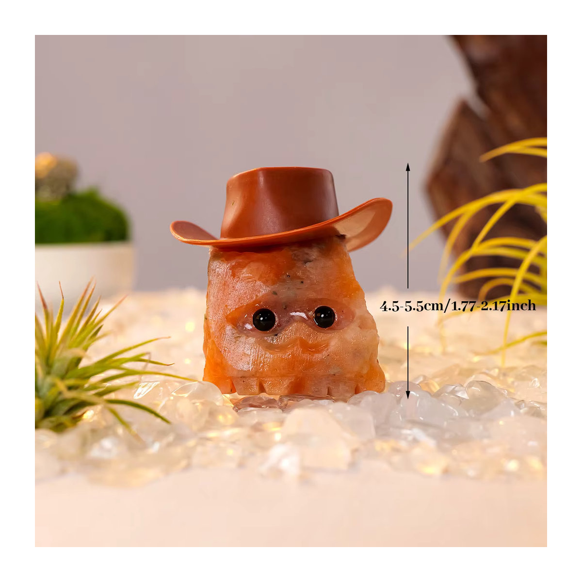 Natürlicher Sunstone Kristall Igel als dekoratives Stein-Ornament für deinen Schreibtisch in Mehrfarbig - Bild 2