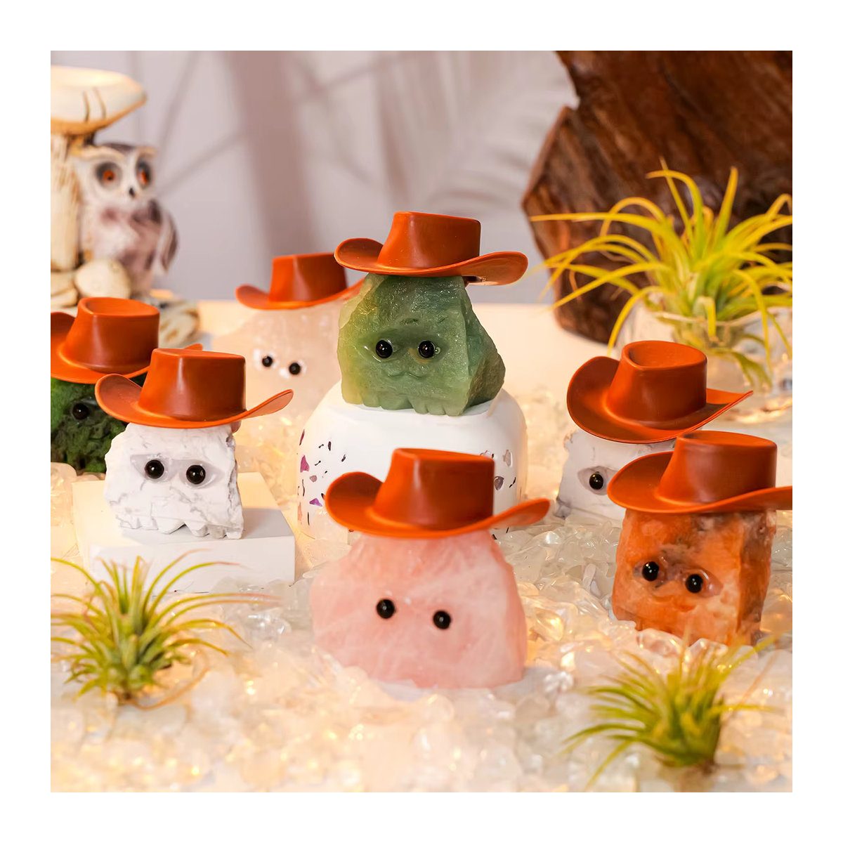 Natürlicher Sunstone Kristall Igel als dekoratives Stein-Ornament für deinen Schreibtisch in Mehrfarbig - Bild 3