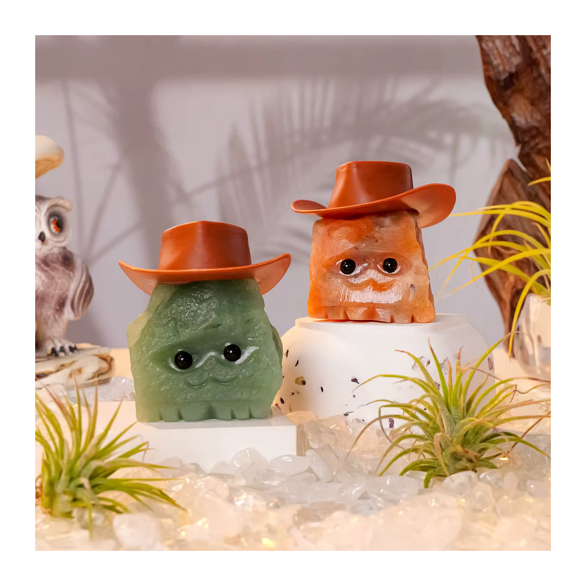 Natürlicher Sunstone Kristall Igel als dekoratives Stein-Ornament für deinen Schreibtisch in Mehrfarbig - Bild 4