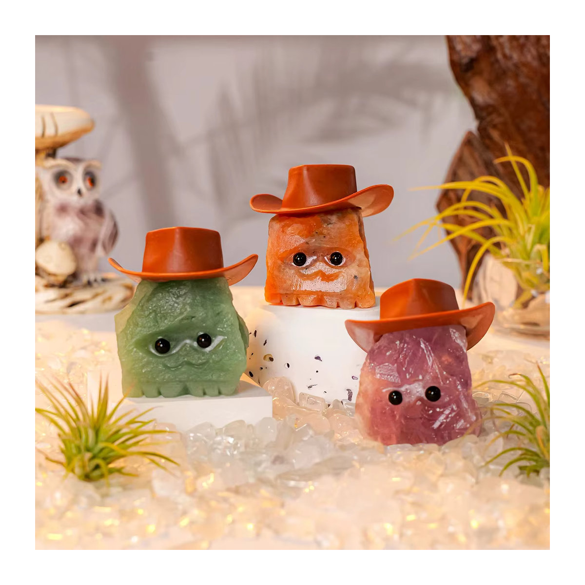 Natürlicher Sunstone Kristall Igel als dekoratives Stein-Ornament für deinen Schreibtisch in Mehrfarbig - Bild 6