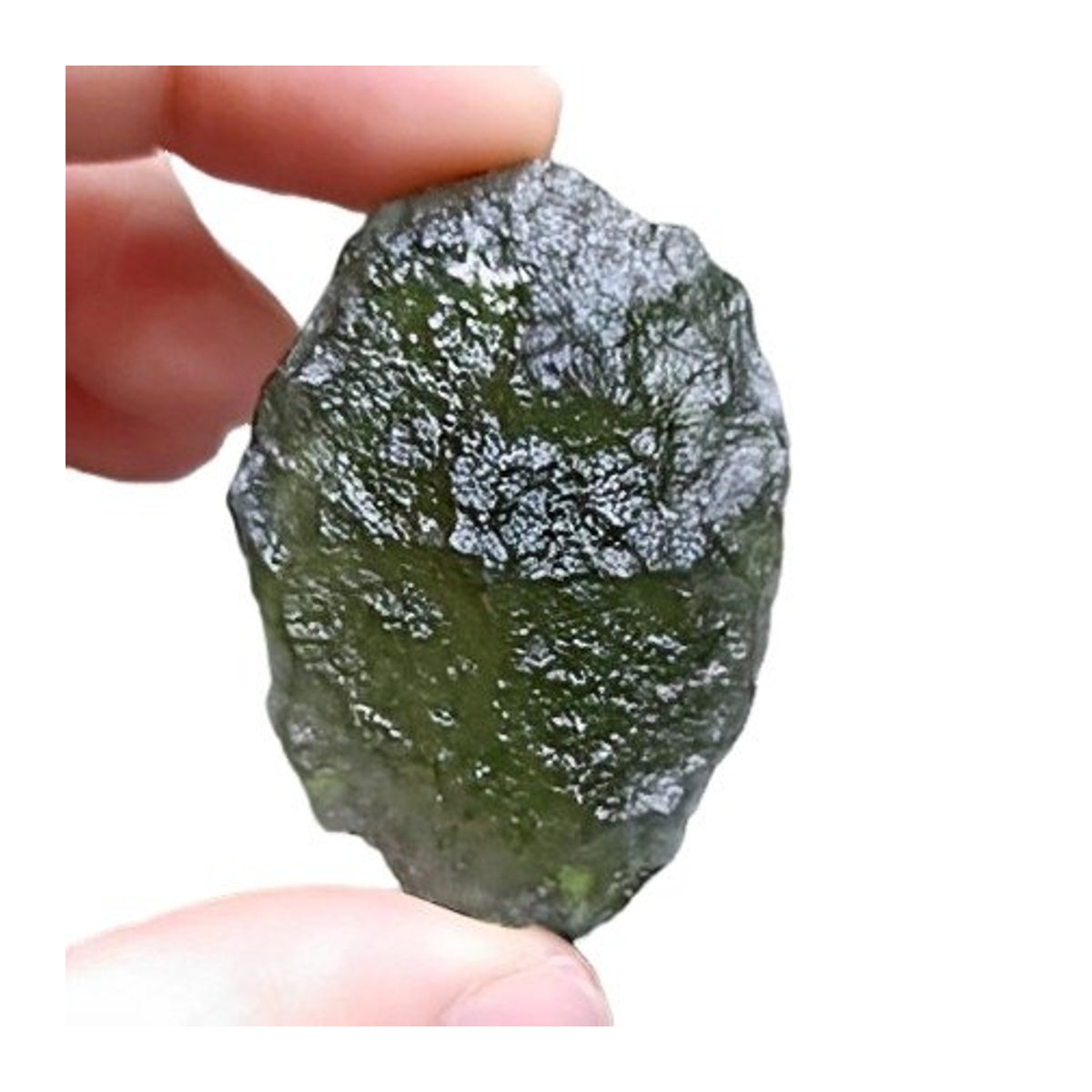 Natürlicher tschechischer Moldavit Meteorit als grüner Rohstein und Kristall von ENSNG - Bild 1