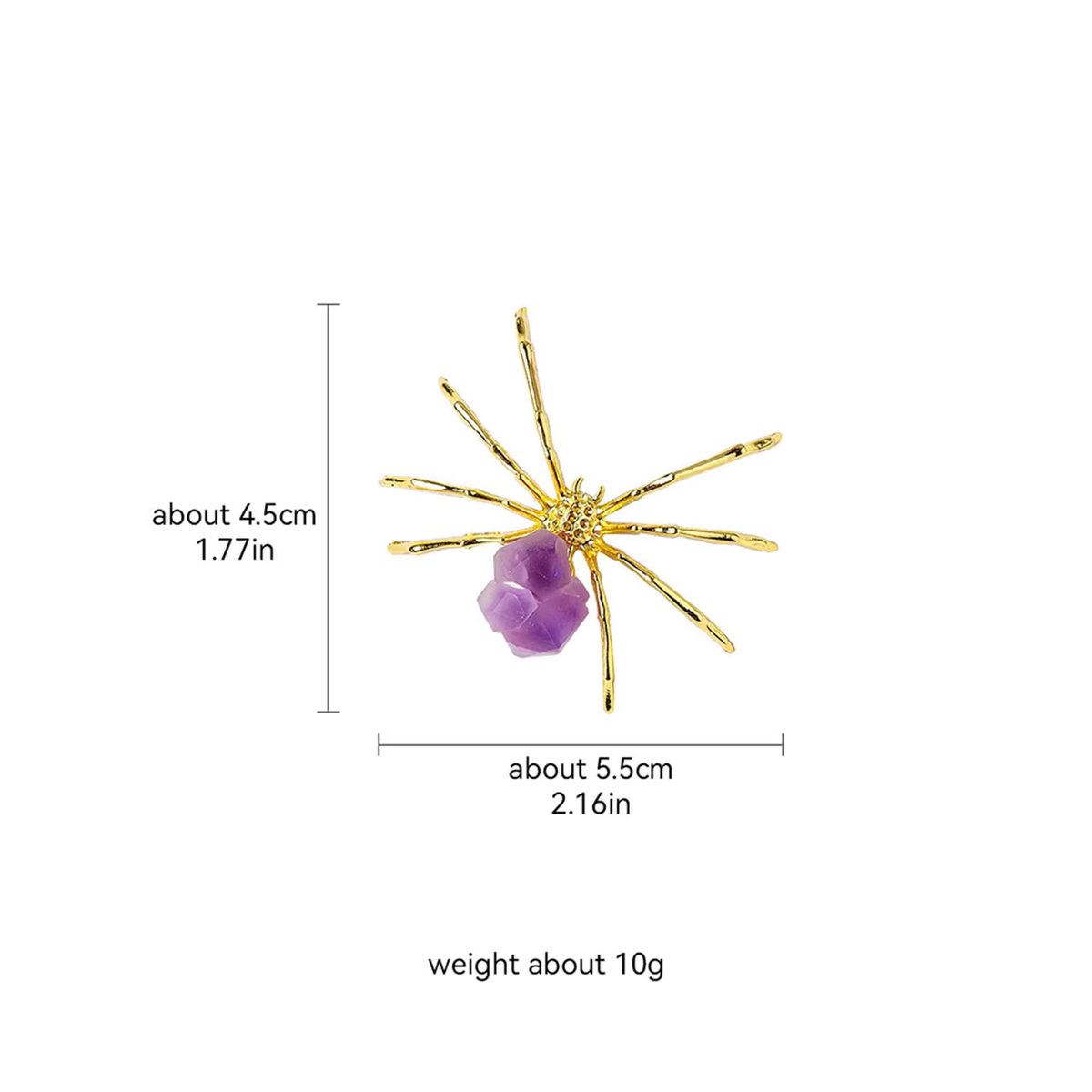 Natürliches Amethyst Ornament in Spinnenform mit Legierung als dekoratives Kristall-Handwerk in Lila und Schwarz - Bild 3