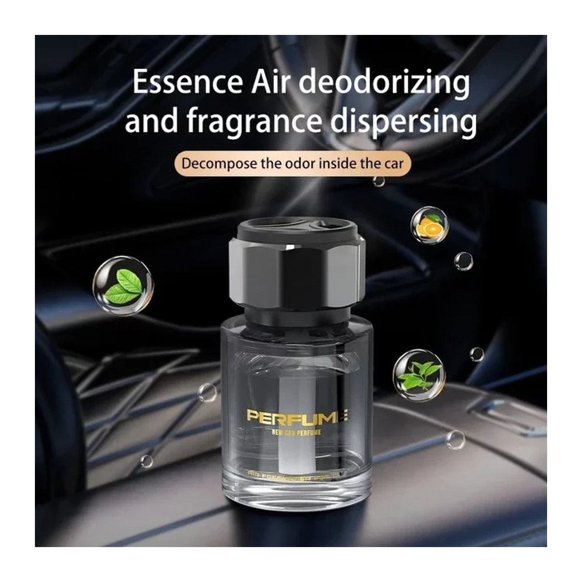 Natürliches Auto-Aromatherapie Lufterfrischer mit Blumenparfüm aus Glas in Transparent - Bild 1