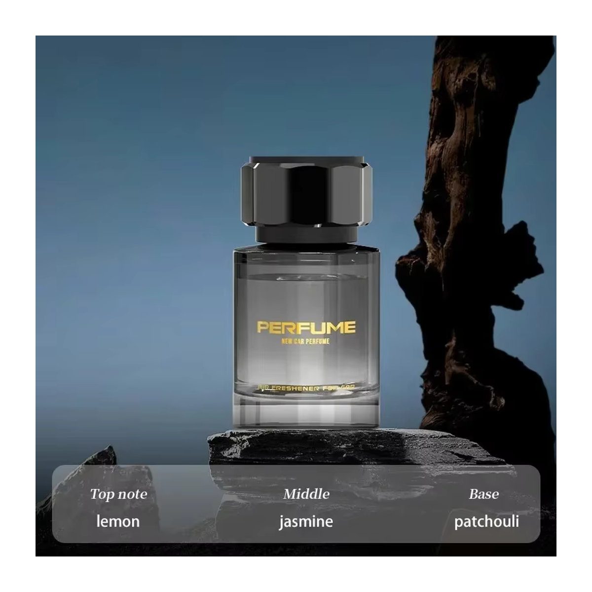 Natürliches Auto-Aromatherapie Lufterfrischer mit Blumenparfüm aus Glas in Transparent - Bild 2