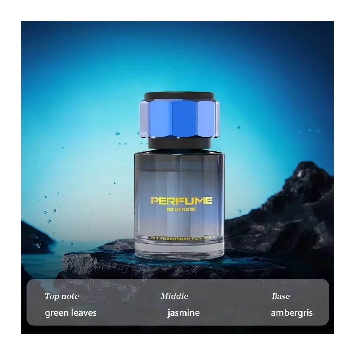 Natürliches Auto-Aromatherapie Lufterfrischer mit Blumenparfüm aus Glas in Transparent - Bild 3