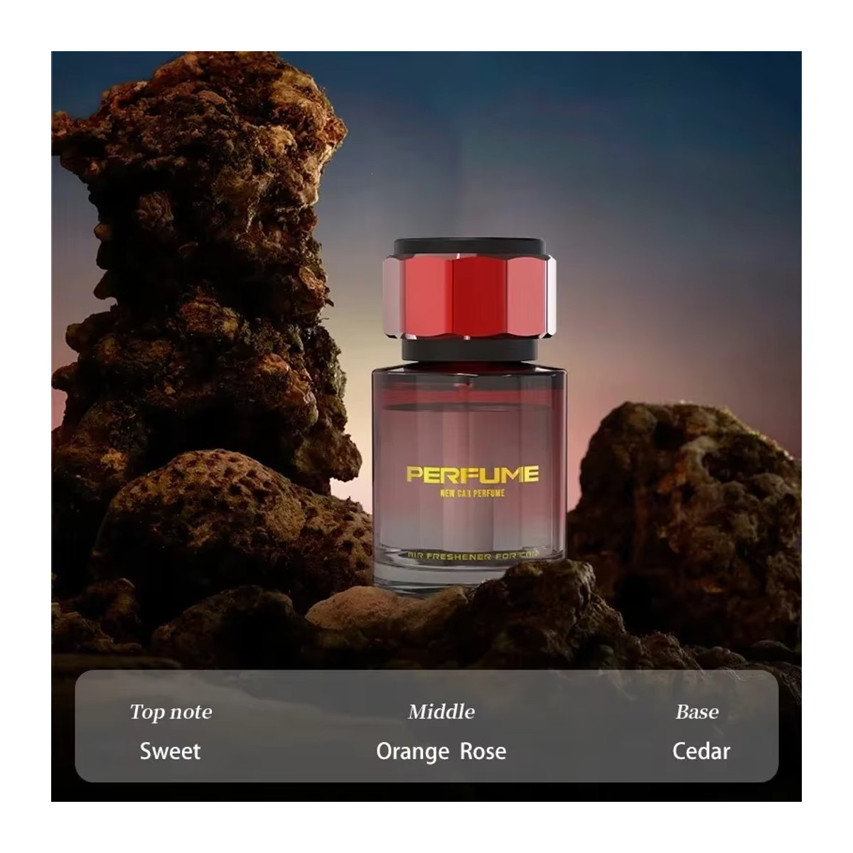 Natürliches Auto-Aromatherapie Lufterfrischer mit Blumenparfüm aus Glas in Transparent - Bild 4