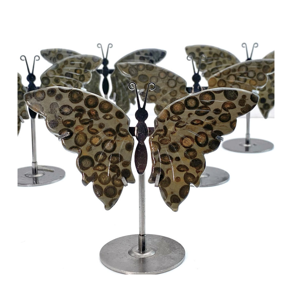 Natürliches Kristall-Schmetterling-Ornament mit Leopard-Print in Braun als Dekoration für Schreibtisch und Büro - Bild 4