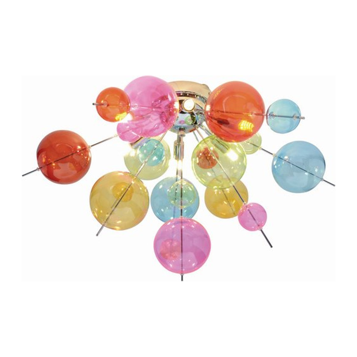 Näve Deckenleuchte Modern aus Metall und Glas in Bunt und Chrom, B/H/T: 57 x 38 x 57 cm, G9 6 Brennstellen - Bild 1