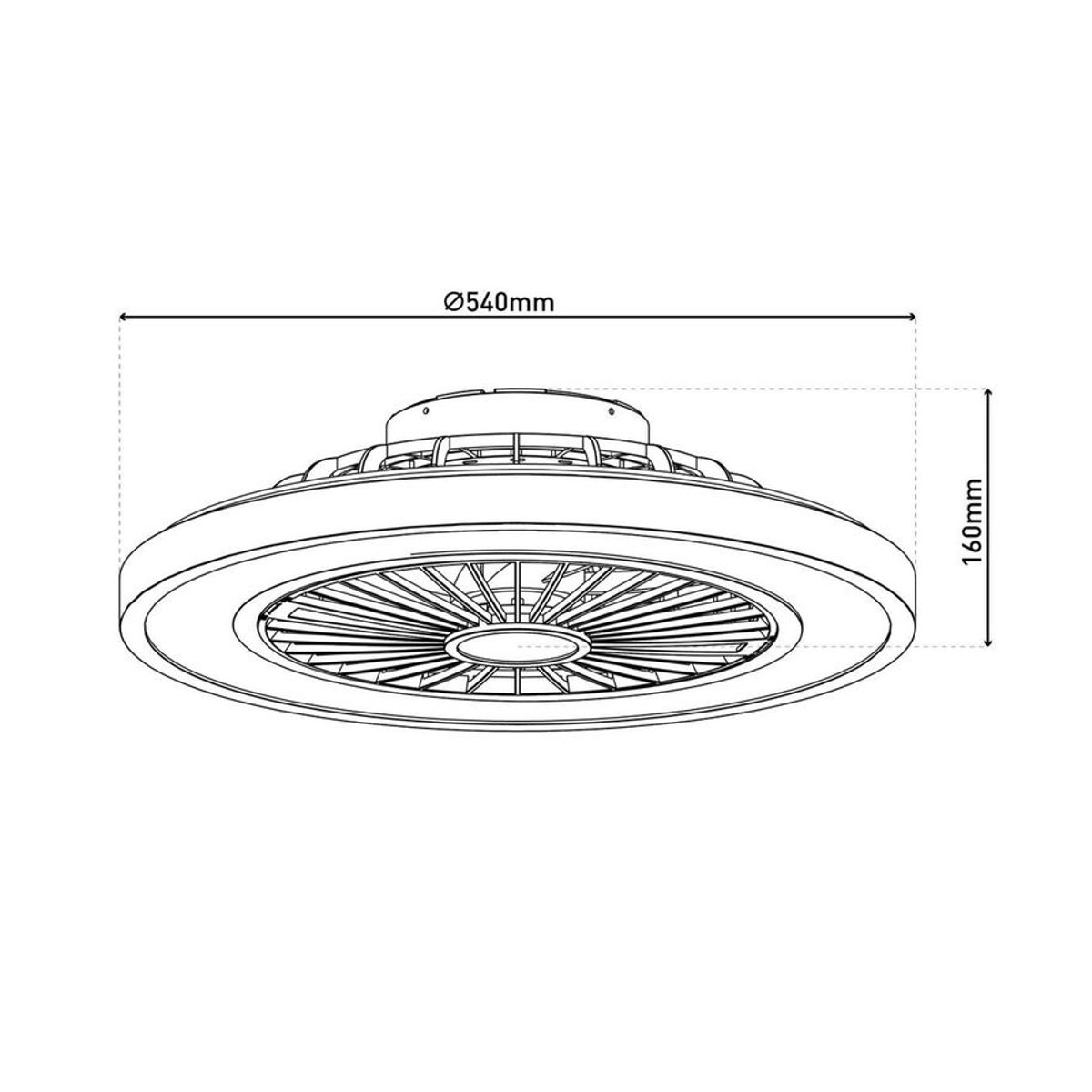 Näve LED Deckenleuchte ARIOSO in Schwarz aus Metall und Kunststoff mit Ventilator B/T/H: 54 x 54 x 16 cm - Bild 2