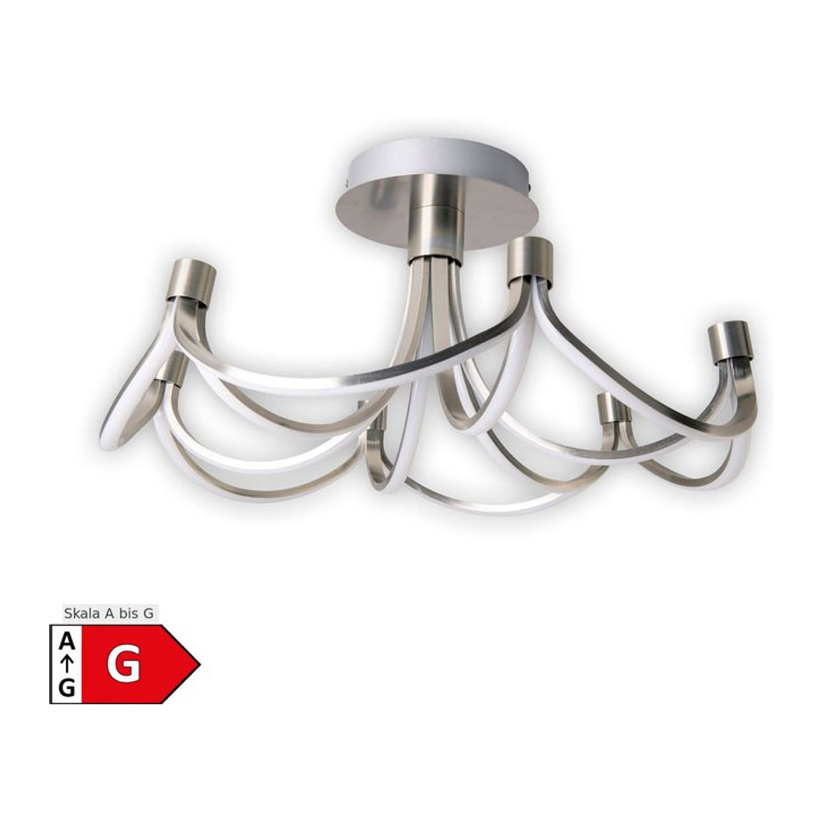 Näve LED Deckenleuchte Festos in Nickel matt Silber Weiß, Durchmesser: 60 cm, Höhe: 15 cm - Bild 1