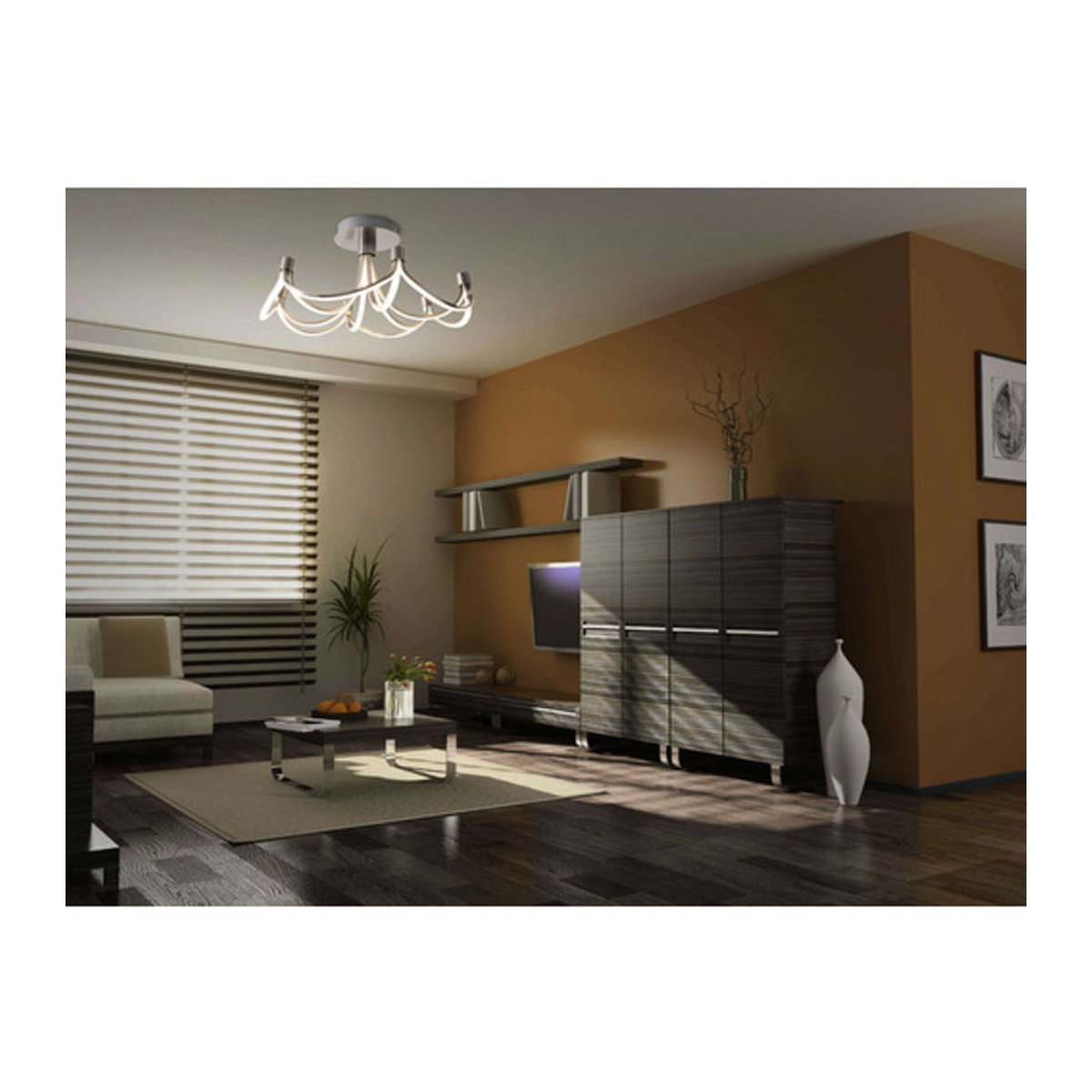 Näve LED Deckenleuchte Festos in Nickel matt Silber Weiß, Durchmesser: 60 cm, Höhe: 15 cm - Bild 2