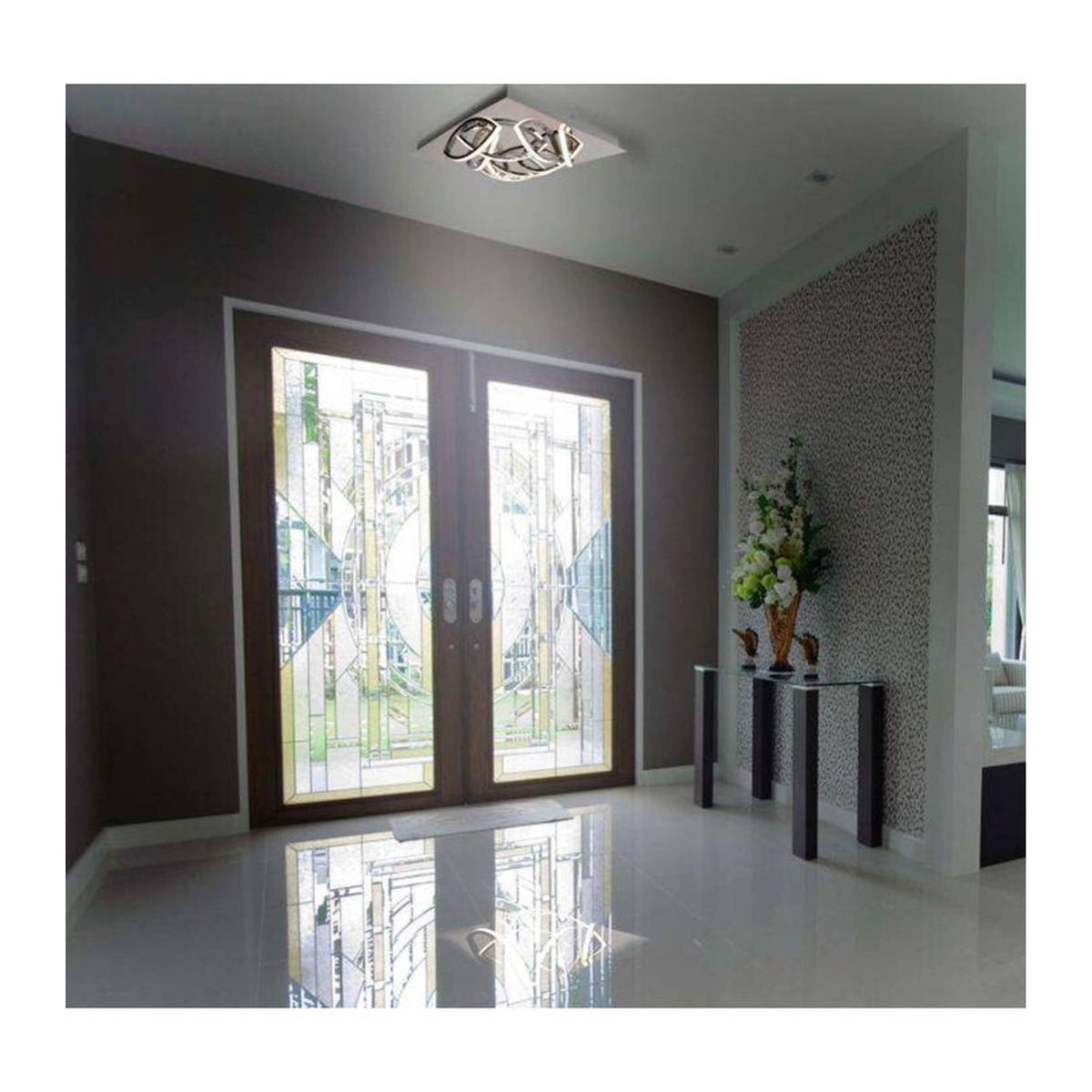 Näve LED Deckenleuchte Manchester in Chrom und Aluminium, Warmweiß, B/H/T: 41 x 8,5 x 41 cm - Bild 2