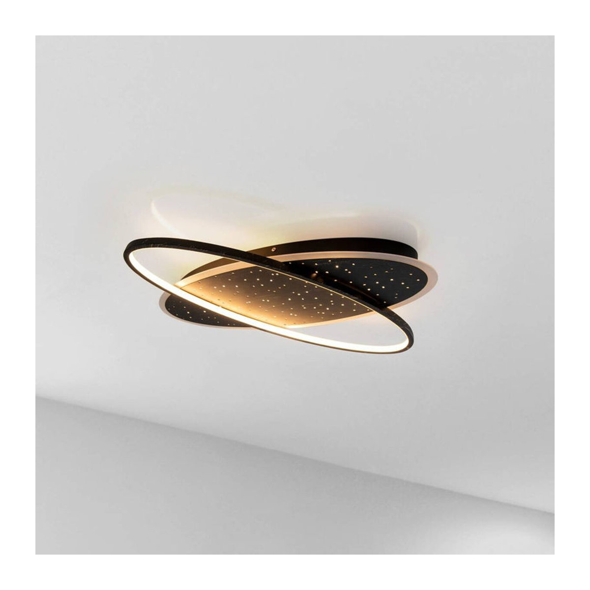 Näve LED Deckenleuchte STELARIS Modern Schwarz Metall Kunststoff B/T/H: 60 x 44 x 6,5 cm - Bild 4