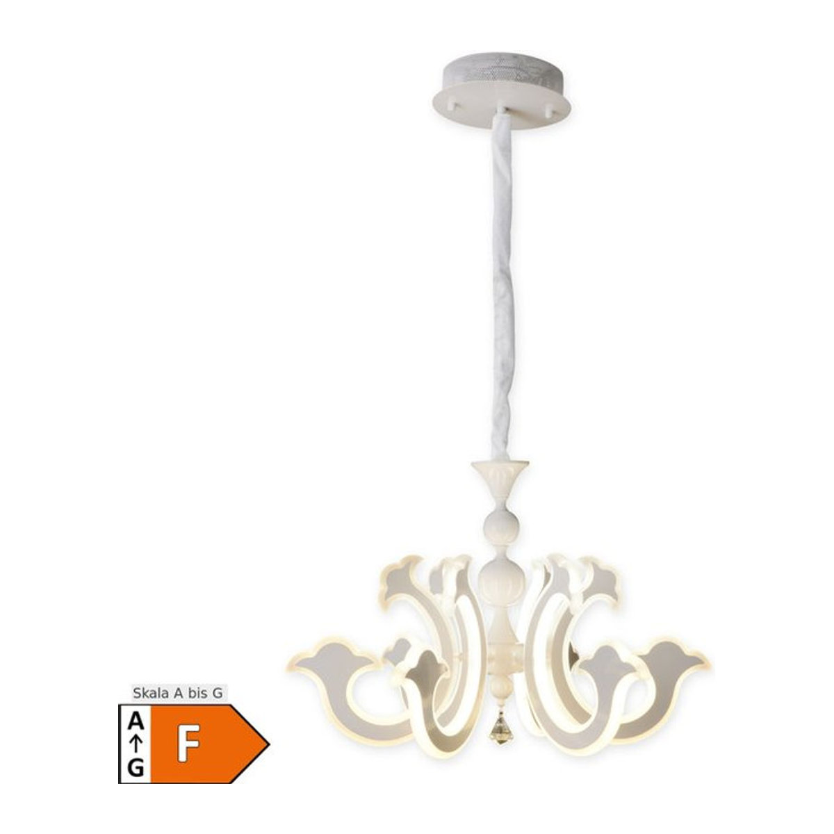 Näve LED-Kronleuchter Ludwig in Weiß, Durchmesser: 66 cm - Bild 1