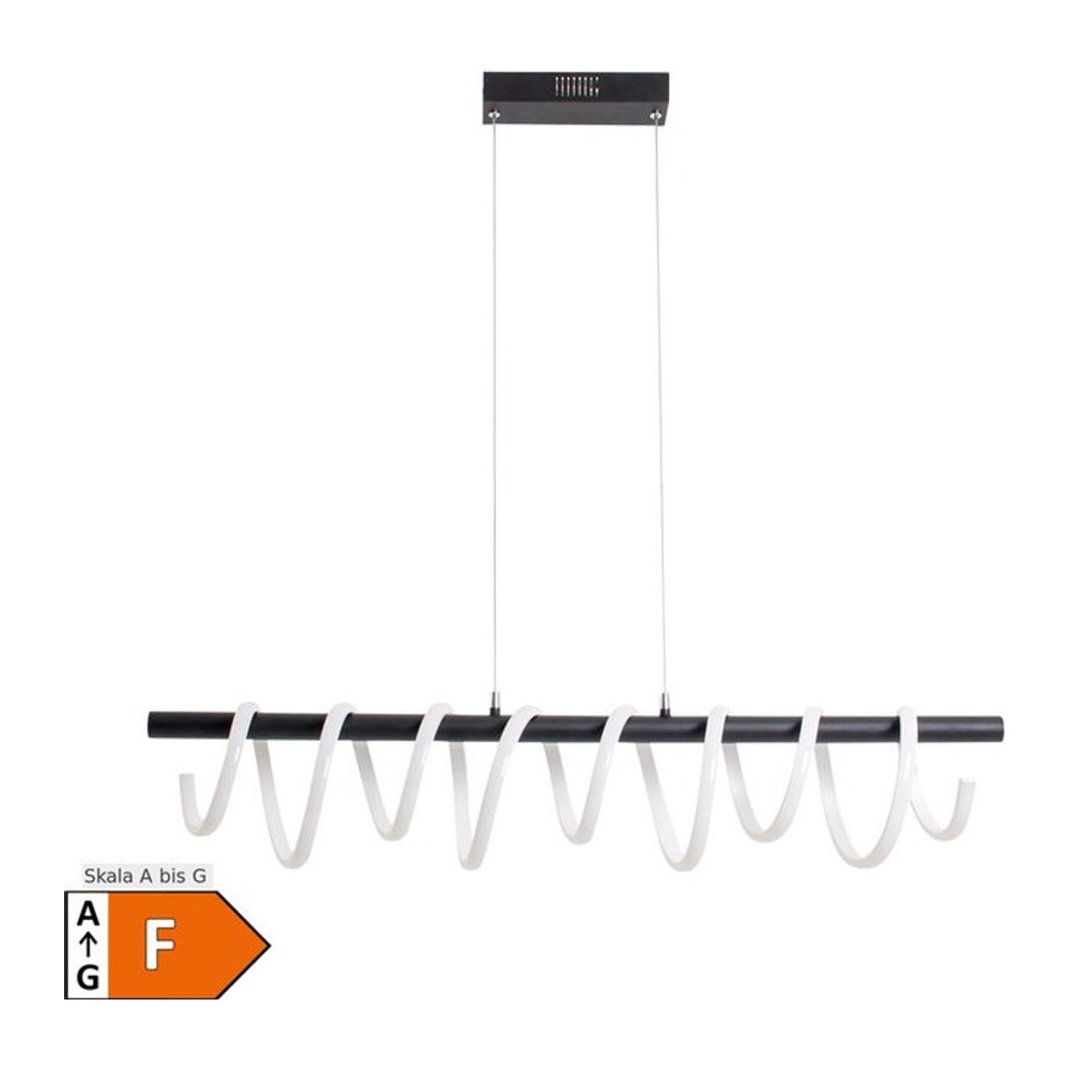Näve LED Pendelleuchte Belleza in Schwarz aus Metall und Kunststoff, B/T/H: 20 x 5 x 150 cm - Bild 1
