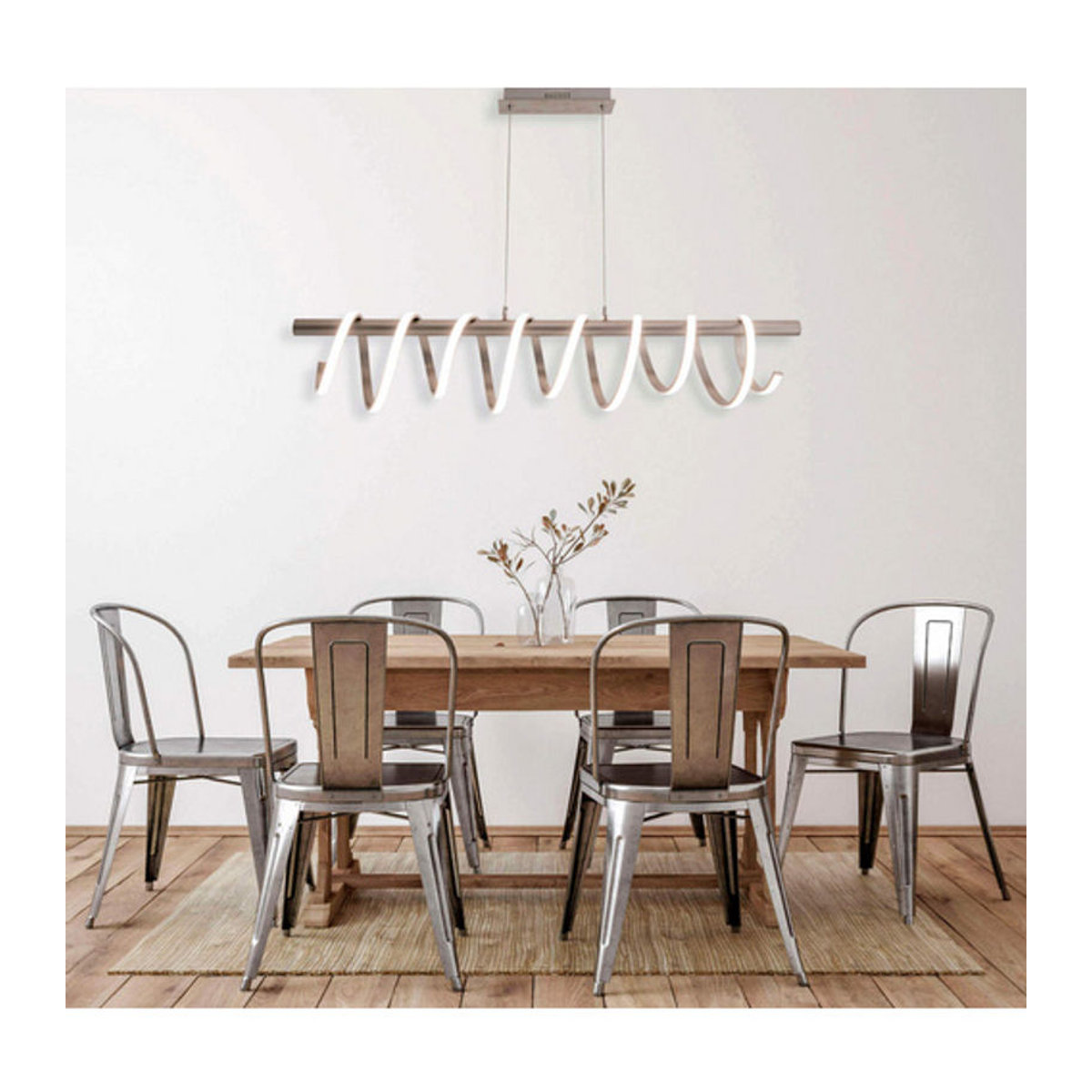 Näve LED Pendelleuchte Belleza in Silber, B: 20 cm, T: 35 cm, H: 150 cm - Bild 3