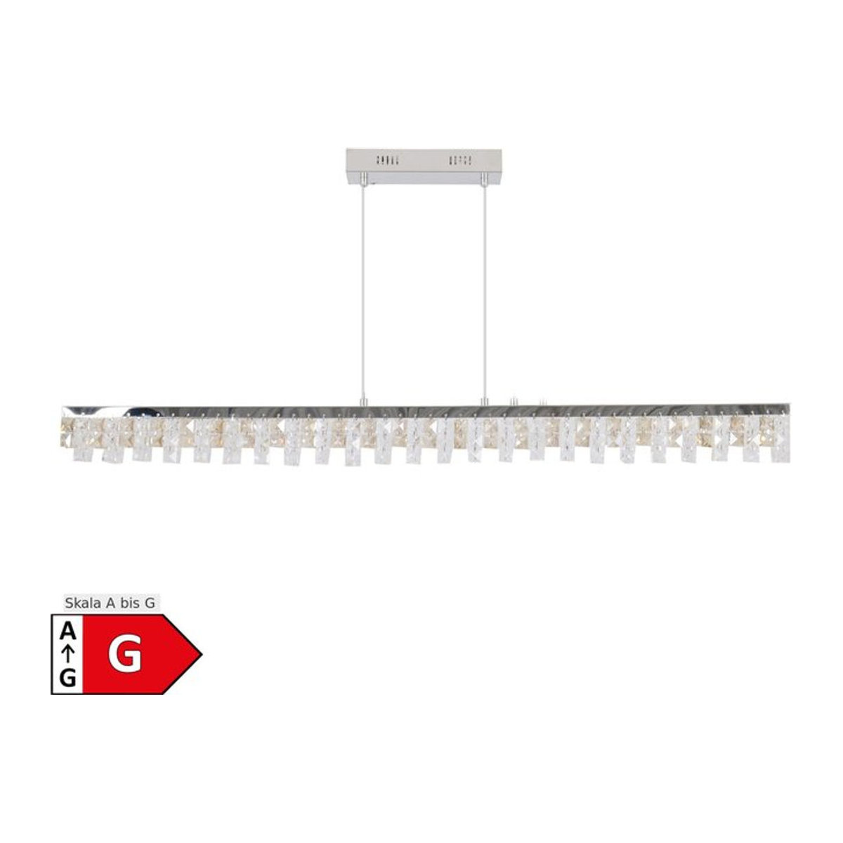 Näve LED Pendelleuchte DIAMONDS in Silber mit Glas und Metall, B/T/H: 8 x 9 x 120 cm - Bild 1