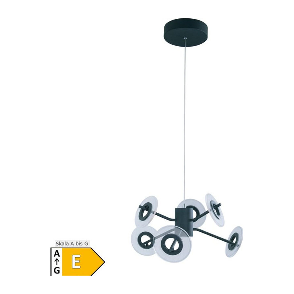 Näve LED Pendelleuchte DISCUS in Schwarz, Durchmesser: 57 cm, Höhe: 15 cm - Bild 1
