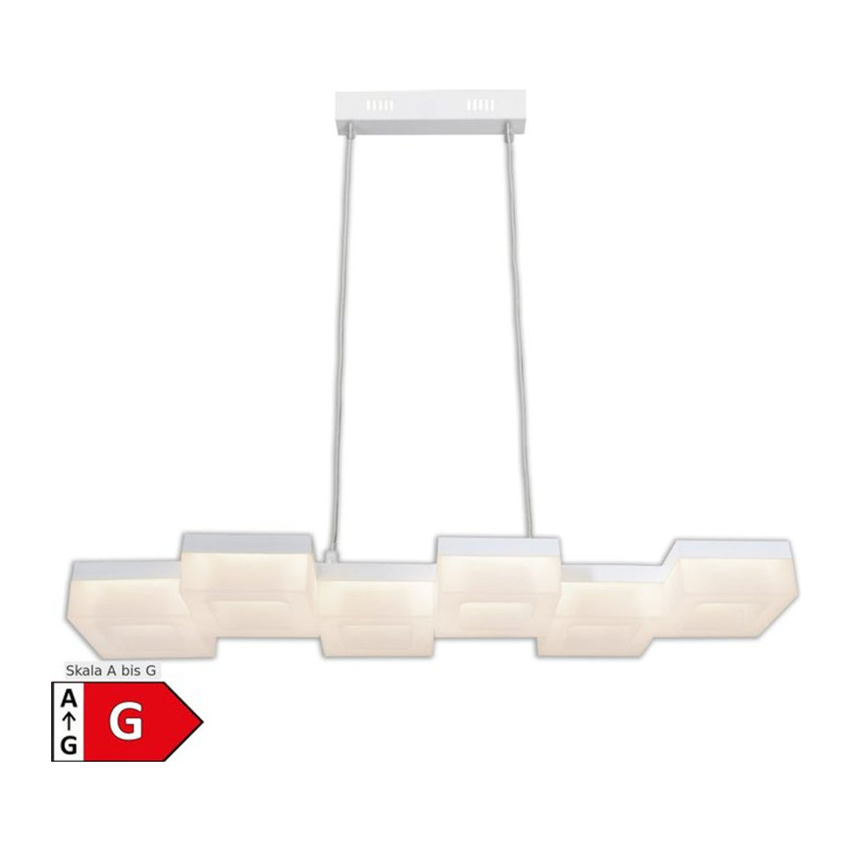 Näve LED Pendelleuchte Moggi in Weiß aus Metall, B/T/H: 20 x 27 x 75 cm - Bild 1