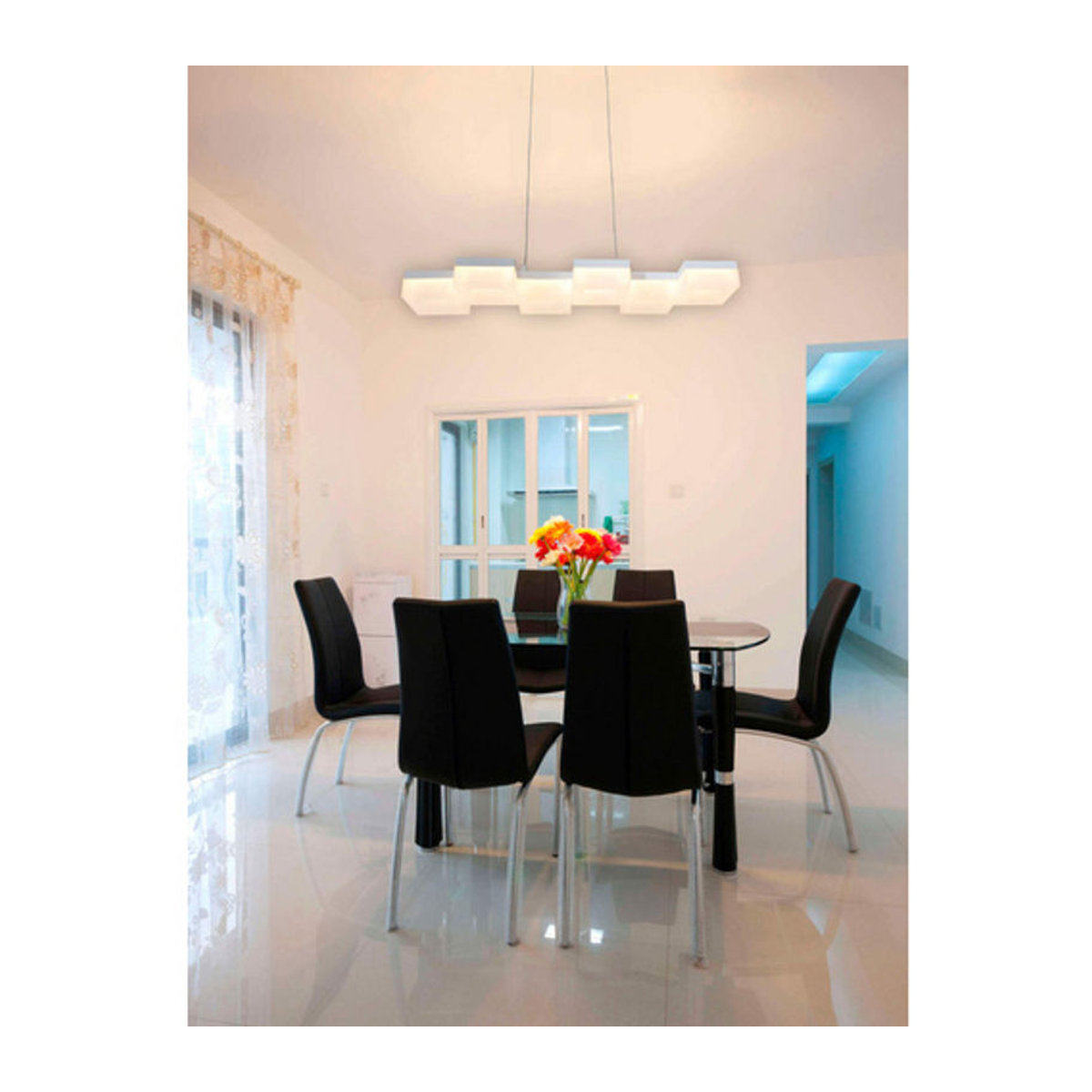 Näve LED Pendelleuchte Moggi in Weiß aus Metall, B/T/H: 20 x 27 x 75 cm - Bild 2