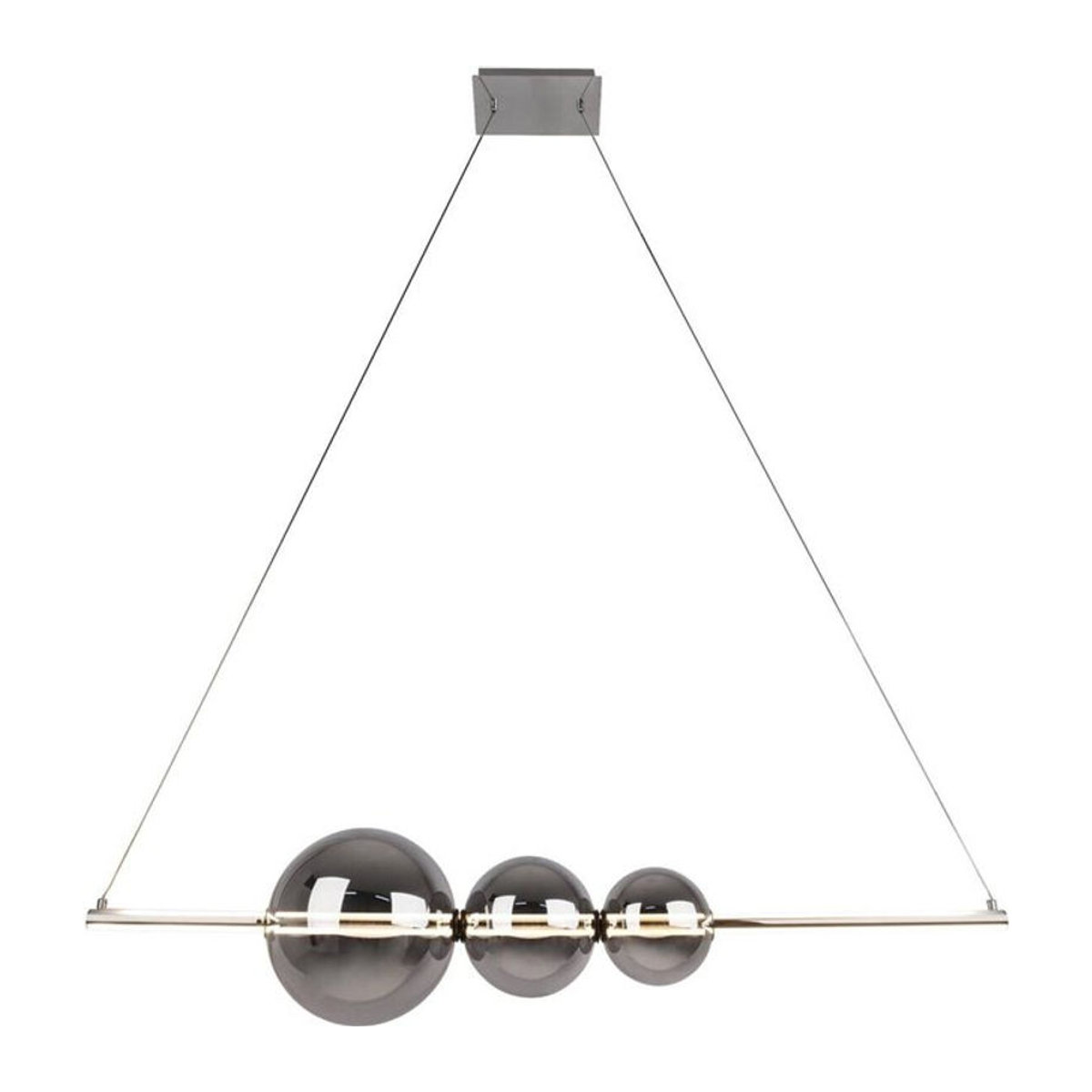 Näve LED Pendelleuchte NOVA in Chrom aus Metall und Glas mit warmweißem Licht, B/T/H: 125,3 x 25 x 150 cm - Bild 1