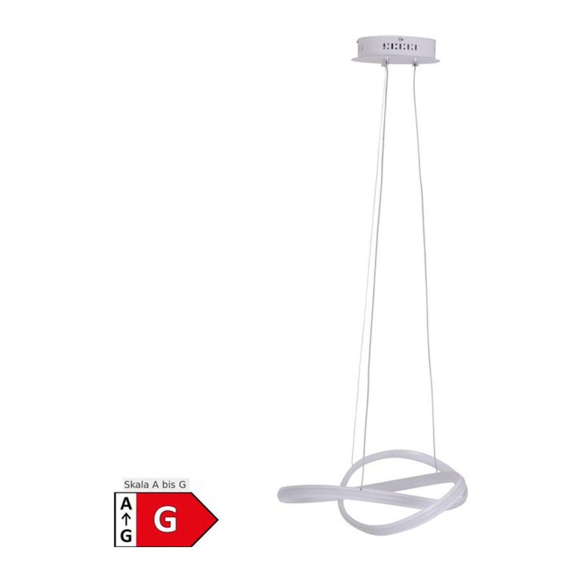 Näve LED Pendelleuchte Odrive in Weiß aus Metall und Kunststoff, Durchmesser: 56 cm, Höhe: 180 cm, Warmweiß - Bild 1