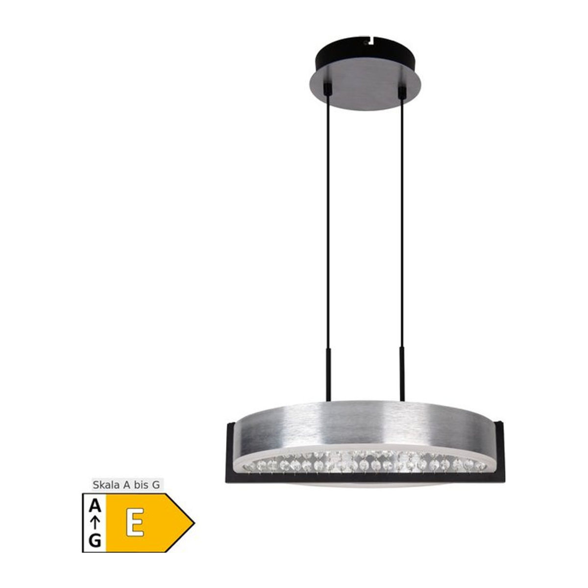 Näve LED Pendelleuchte YVARIS Modern in Alufarben aus Metall und Kunststoff, Länge: 53,2 cm - Bild 1