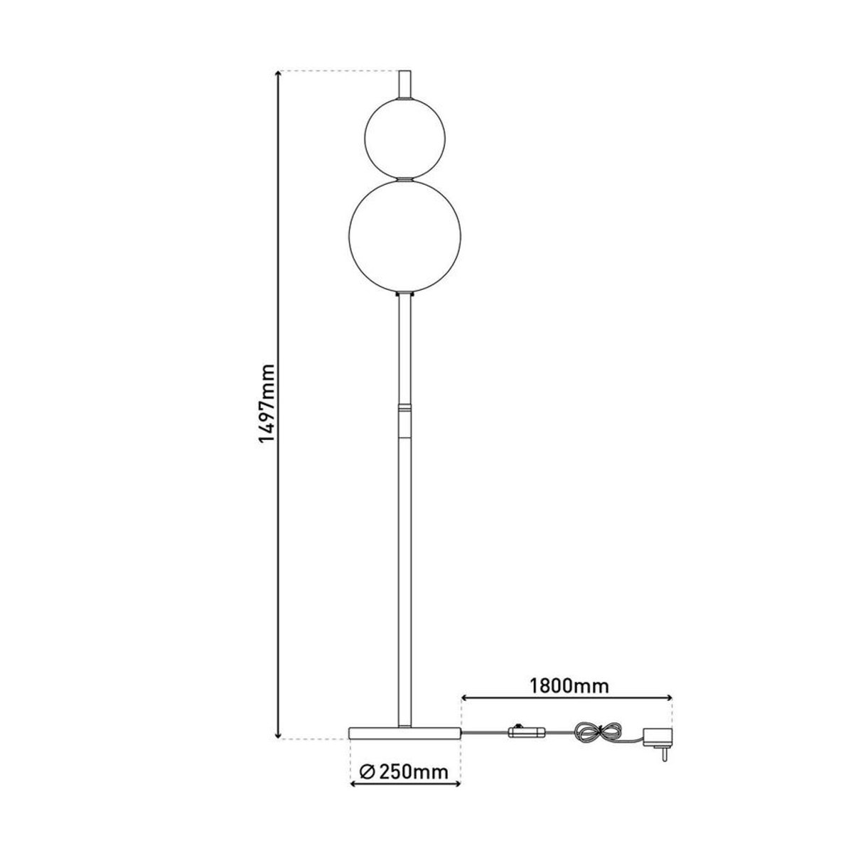 Näve LED Stehleuchte NOVA in Chrom mit Glas und Metall, Höhe: 149,7 cm, Durchmesser: 25 cm - Bild 2