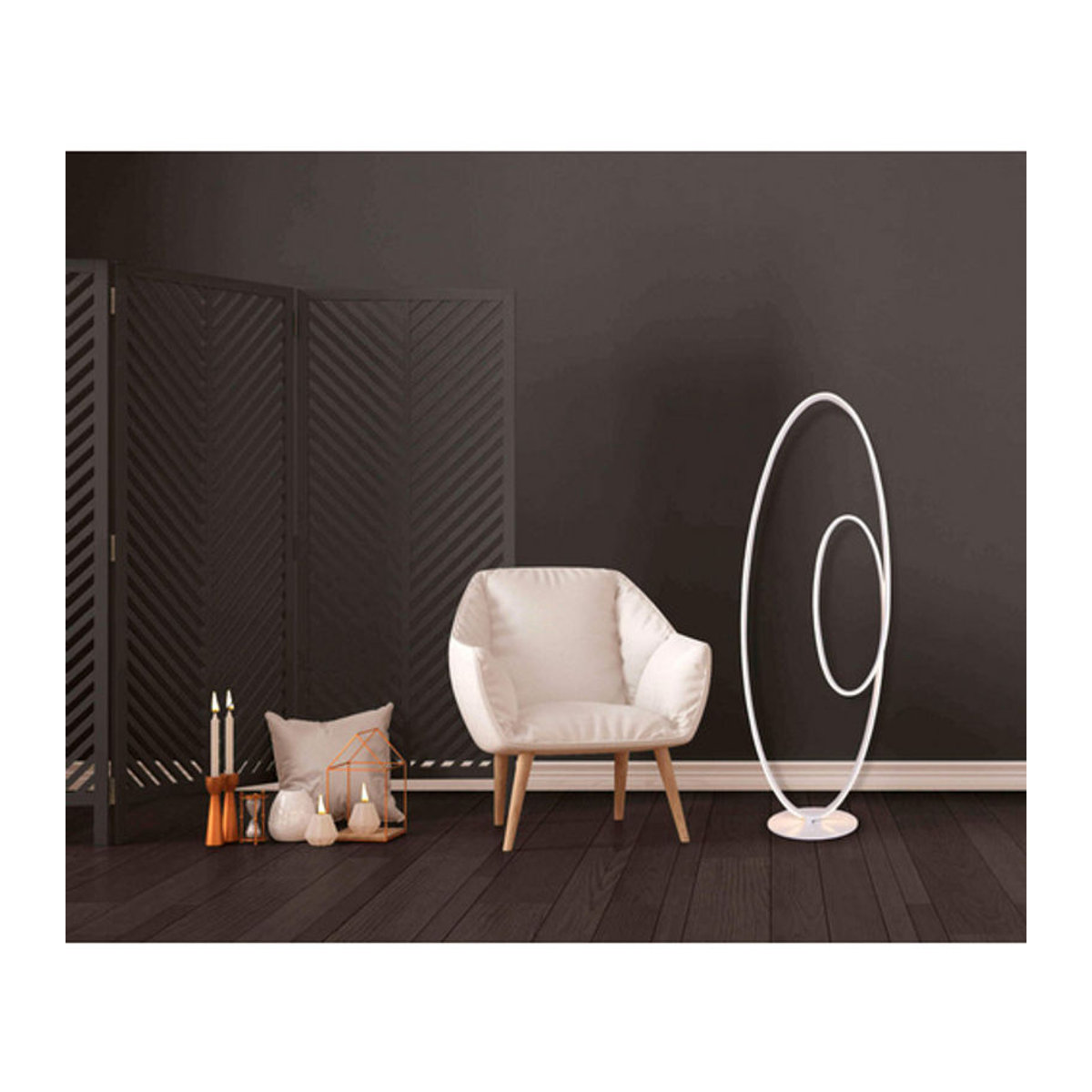Näve LED Stehleuchte Odrive in Weiß mit Bogenform und warmweißem Licht, Höhe: 120 cm - Bild 2