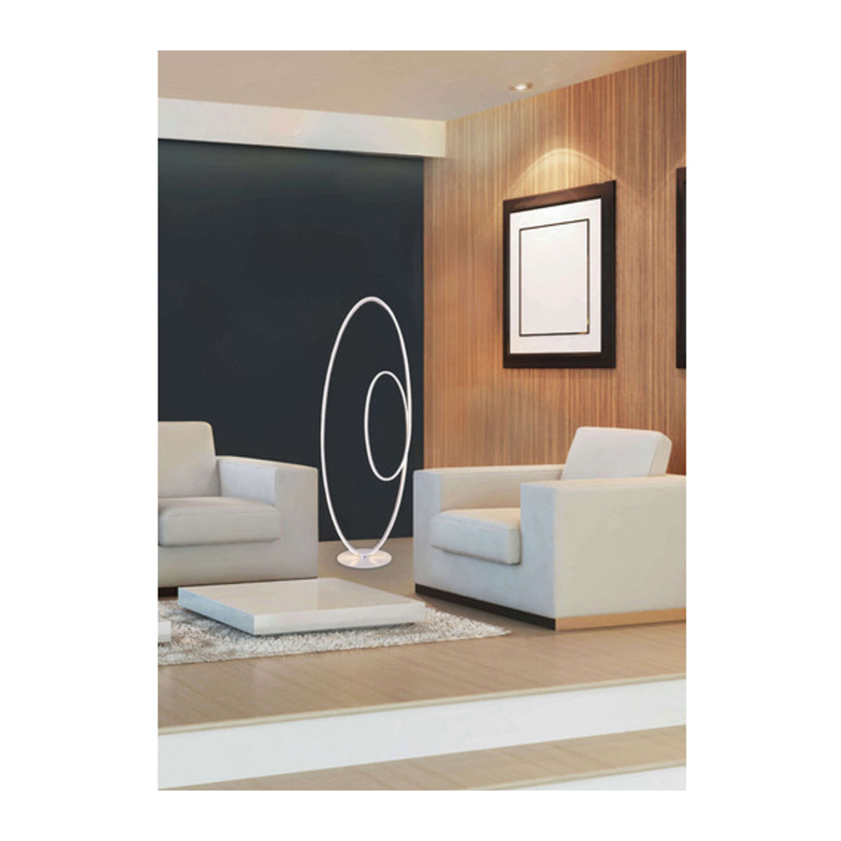Näve LED Stehleuchte Odrive in Weiß mit Bogenform und warmweißem Licht, Höhe: 120 cm - Bild 3