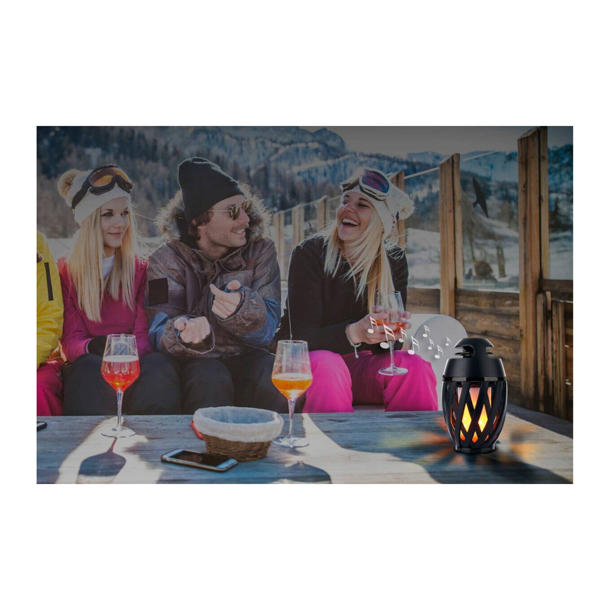 Näve LED Tischleuchte MUNA Schwarz mit Bluetooth-Speaker, Höhe: 16,5 cm, Durchmesser: 10 cm - Bild 3