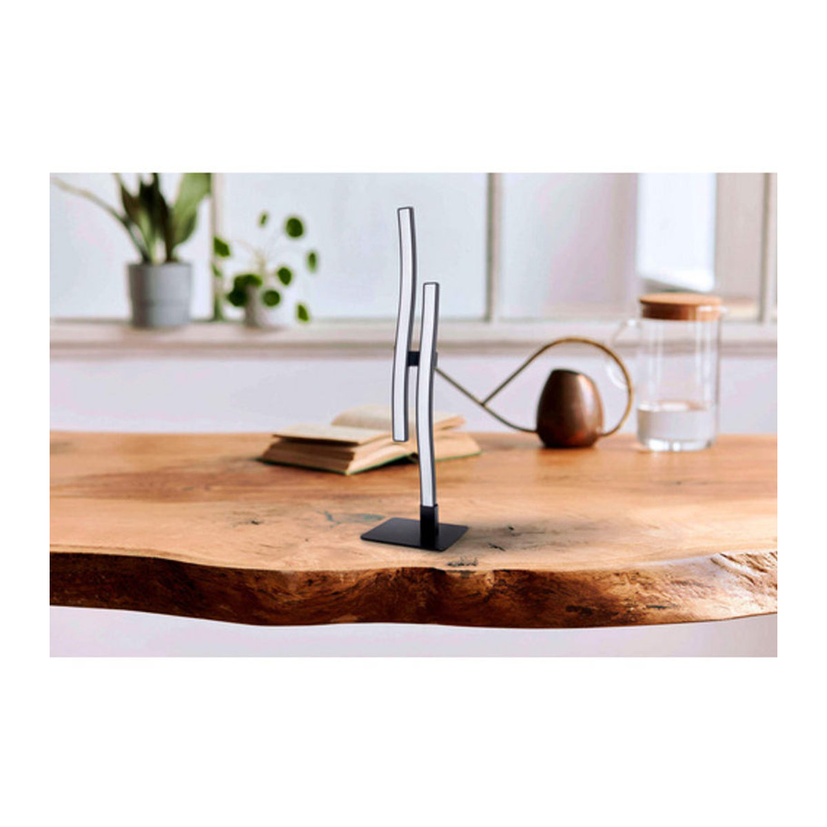 Näve LED-Tischleuchte ONDA in Schwarz aus Metall und Kunststoff, Warmweiß, B/H/T: 12 x 44 x 12 cm - Bild 3