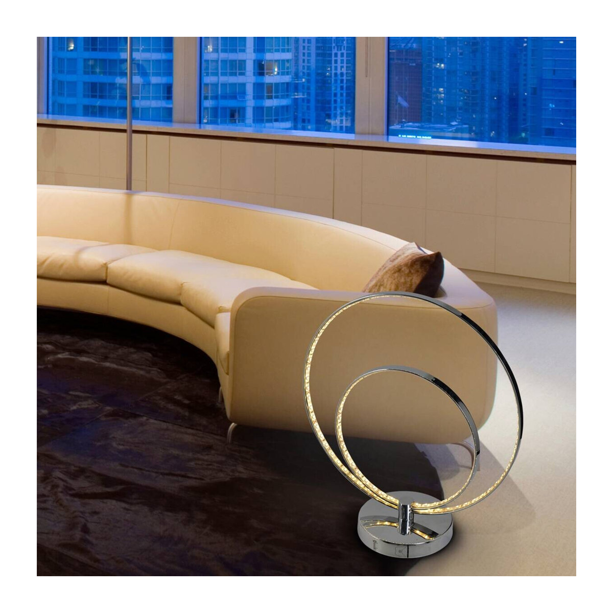 Näve LED Tischleuchte UNIVERSE Modern Chrom Metall B/T/H: 18 x 35 x 38,5 cm - Bild 3