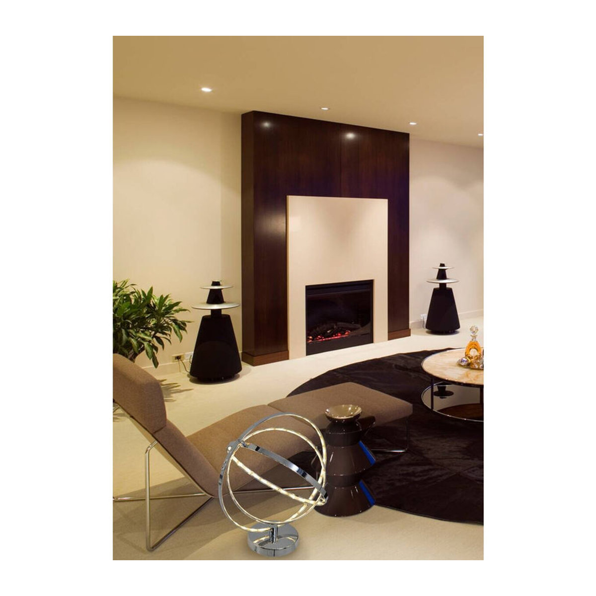 Näve LED Tischleuchte UNIVERSE Modern Chrom Metall H: 39 cm - Bild 3