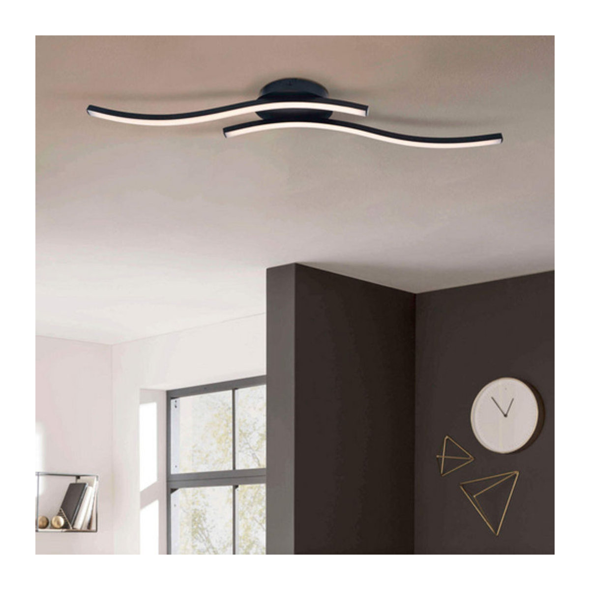Näve LED Wand- und Deckenleuchte Onda in Schwarz aus Metall und Kunststoff, B/H/L: 13 x 116 x 65 cm - Bild 4
