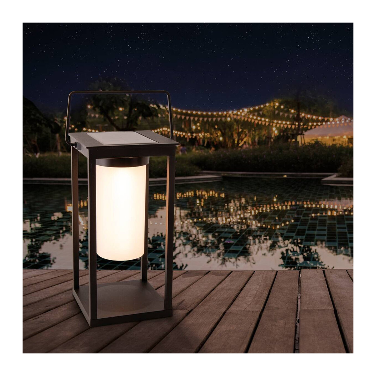 NÄVE Leuchten JILU LED Solarlaterne Schwarz aus Aluminium und Kunststoff B/T/H: 14,5 x 14,5 x 28 cm - Bild 2