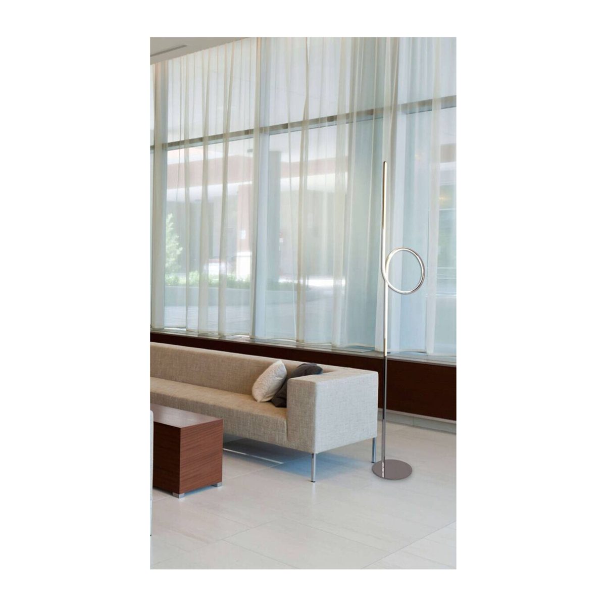 Näve Leuchten LED-Stehleuchte Modern in Chrom, warmweiß, Metall und Kunststoff, B/H/T: 23 x 171 x 23 cm - Bild 2