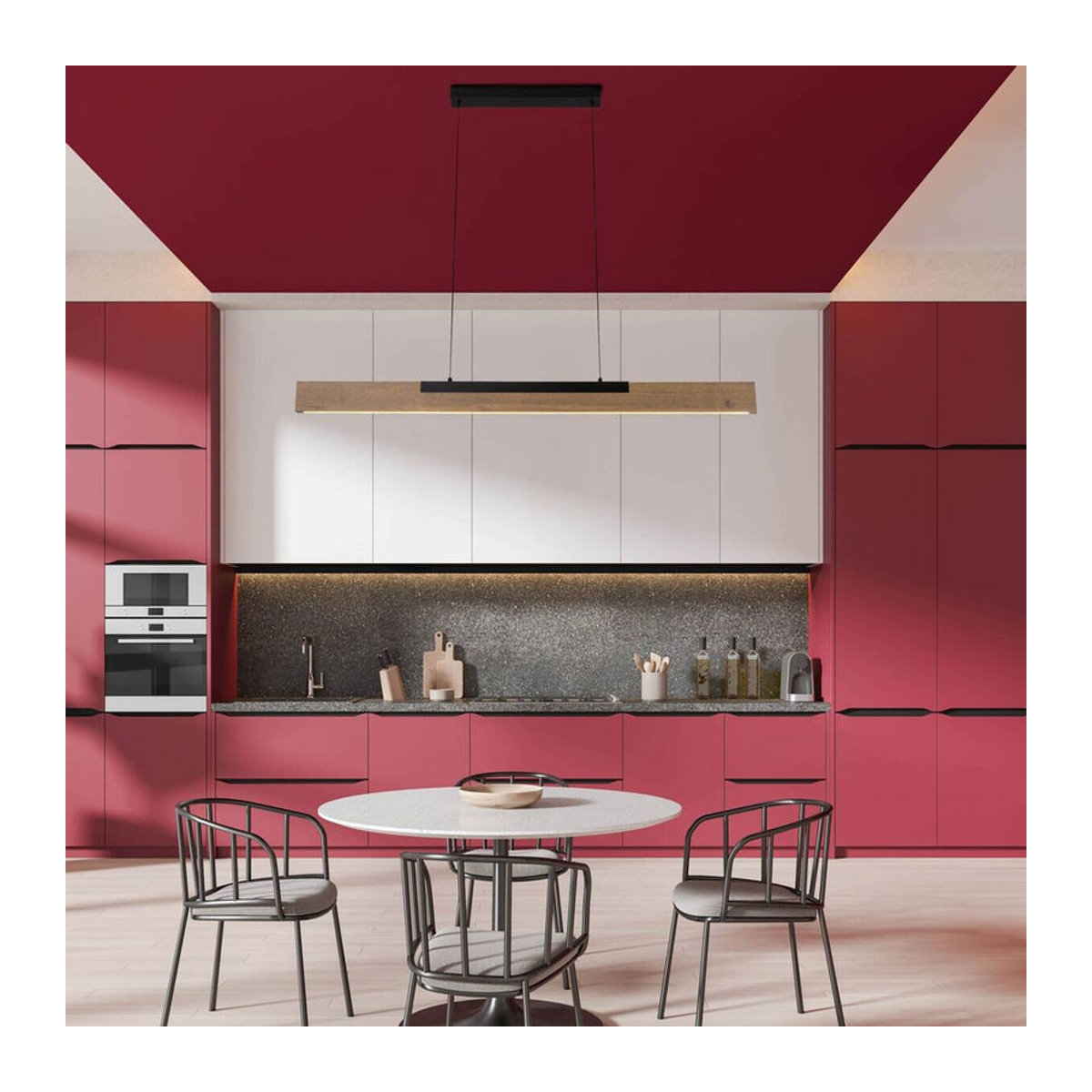 Näve Leuchten WILMA LED-Pendelleuchte aus Metall in Braun, B: 122,5 cm, T: 6 cm, H: 150 cm - Bild 2